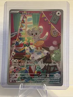 Minccino Holo Pokemon TCG Temporal Forces 182/162 Full Art Illustration Rare - Image 1