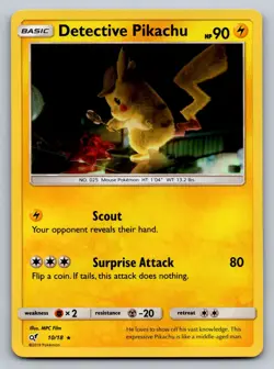 Pokemon Detective Pikachu Rare Detective Pikachu 10/18 LP - Image 1
