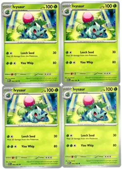 4x Pokemon TCG Ivysaur 002/165 Scarlet & Violet 151 Regular Uncommon Playset - Image 1