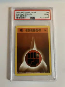 Pokemon 1999 Fighting Energy PSA 9 #97/102 Base Set Shadowless Mint 1st Edition - Image 1