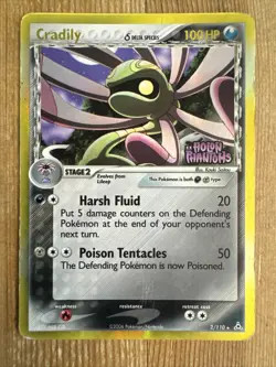 Pokemon TCG EX Holon Phantoms Cradily 2/110 Reverse Holo Rare DMG/INK - Image 1