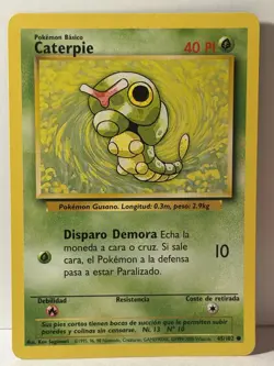 Caterpie 045/102 Base Set SPANISH NM Pokemon Fast Shipping - Image 1