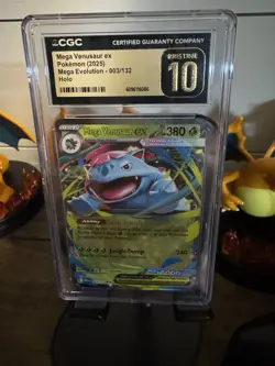 Mega Venusaur ex 003/132 Me01: Mega Evolution Holo Pokemon Card Cgc Pristine 10 - Image 1