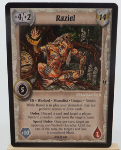 WARLORD Saga of the Storm CCG Elf Mentalist Character Card RAZIEL 078/295 - Image 1