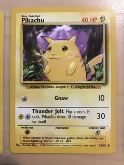 LOT OF SEVEN (7) Pikachu 58/102 BASE SET COMMON UNLIMITED LP POKEMON WOTC - Image 3