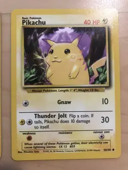 LOT OF SEVEN (7) Pikachu 58/102 BASE SET COMMON UNLIMITED LP POKEMON WOTC - Image 5