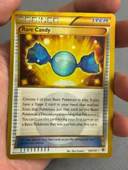 NM Rare Candy 105/101 Secret Rare BW Plasma Blast Holo Pokemon - Image 2