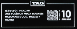 2025 Pokemon Mega Japanese McDonald's Collection Promo Pikachu TAG 10 (967) - Image 3