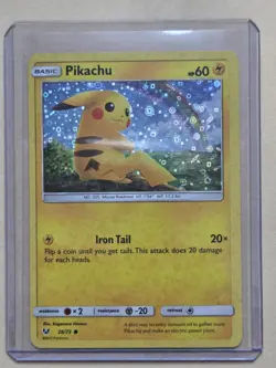 Pikachu 28/73 Sequin HOLO General Mills Pokemon Shining Legends 2017 LP - Image 1