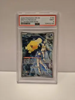 Pokemon Destined Rivals DRI EN Misty's Psyduck Illustration Rare #193 PSA 9 - Image 1