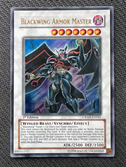 Yugioh Blackwing Armor Master 1st Edition Ultra Rare CRMS-EN041 NM - Image 1