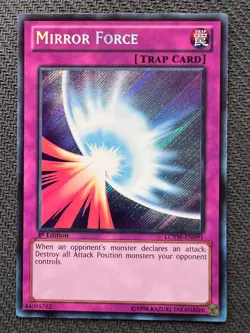 Yugioh Mirror Force 1st Edition Secret Rare LCYW-EN091 NM - Image 1