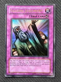 Yugioh Solemn Judgment Unlimited Edition Ultra Rare MRD-127 damaged - Image 1