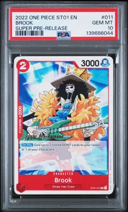 ONE PIECE SUPER PRE RELEASE ST01-011 BROOK PSA 10 GEM MINT - Image 1
