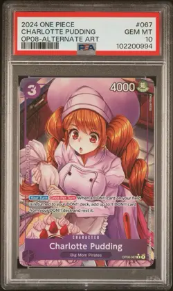 2024 ONE PIECE TWO LEGENDS OP08-067 CHARLOTTE PUDDING ALTERNATE ART PSA 10 - Image 1