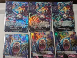 2nd Anniversary One Piece TCG Card LOT - Buggy (051) and Teach (093) 6 cards - Image 1
