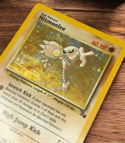 Pokemon TCG Hitmonlee 1999 Fossil Holo Card 7/62 Unlimited Holo Rare MP - Image 2