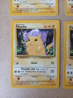 Pokemon TCG Pikachu 58/102 Base Set 4x Card Lot NM- to LP Condition - Image 4