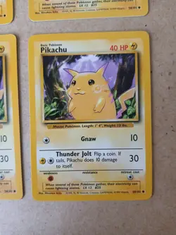 Pokemon TCG Pikachu 58/102 Base Set 4x Card Lot NM- to LP Condition - Image 5