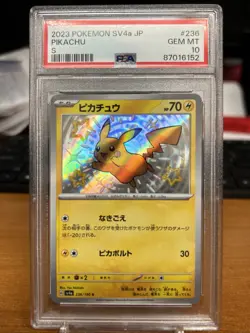 Pikachu PSA 10 Japanese Pokemon Card Shiny Treasure ex 236/190 2023 SV4a - Image 1