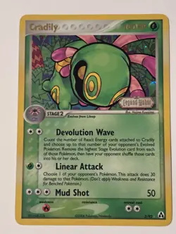Cradily Holo Legend Maker 3/92 STAMPED LP Pokemon Card - Image 1