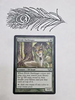 MTG Elvish Harbinger X1 Dual DeckRegular Non Foil Magic The Gathering - Image 1
