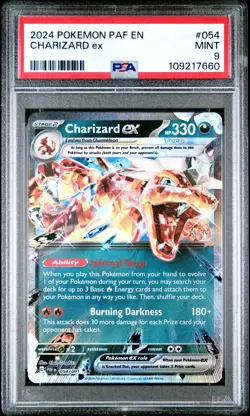 Charizard ex 054/091 PSA 9 MINT Scarlet & Violet Paldean Fates Pokemon - Image 1