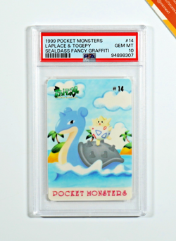 Pokemon PSA 10 Lapras & Togepi #14 Sealdass Fancy Graffiti 1999 Japanese - Image 1