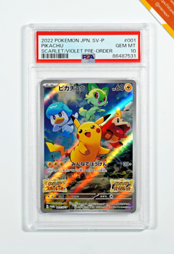 Pokemon PSA 10 Pikachu #001/SV-P Scarlet & Violet Pre-Order Promo 2022 Japanese - Image 1