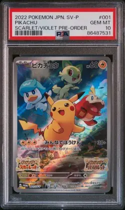 Pokemon PSA 10 Pikachu #001/SV-P Scarlet & Violet Pre-Order Promo 2022 Japanese - Image 2