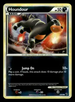Houndour 54/90 Reverse Holo HGSS Undaunted Pokemon Card - Image 1