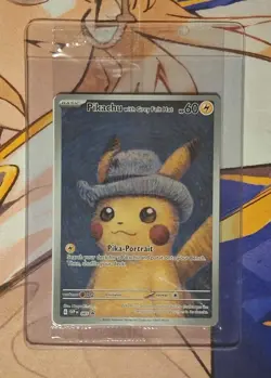 Pikachu With Grey Felt Hat Promo Card Pokemon Van Gogh Museum NEW SEALED - Image 1