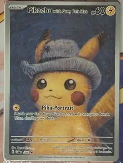 Pikachu With Grey Felt Hat Promo Card Pokemon Van Gogh Museum NEW SEALED - Image 2