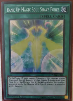 YuGiOh Rank-Up-Magic Soul Shave Force Super Rare 1st Edition WIRA-EN028 - Image 1