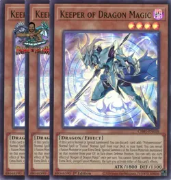 Yugioh! 3x Keeper of Dragon Magic CH01-EN018 Ultra Rare 1st Ed NM - Image 1
