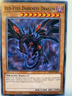 Yugioh Red-Eyes Darkness Dragon LDS1-EN003 Common NM - Image 1