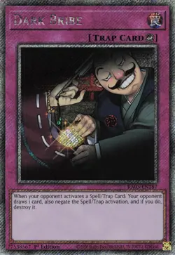 Yugioh Dark Bribe RA03-EN187 - Platinum Secret Rare - Image 1