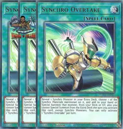Yugioh! 3x Synchro Overtake PHRE-EN045 Rare 1st Ed NM - Image 1