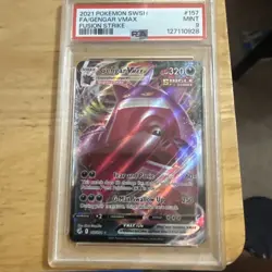 Pokemon 2021 TCG Gengar VMAX Fusion Strike Holo Card 157/264 SWSH08 PSA 9 - Image 1