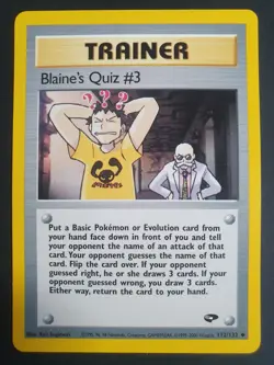 Blaine's Quiz #3 112/132 Trainer - Gym Challenge Set - Pokemon Card - Near Mint - Image 1