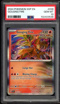 2024 PSA 10 Pokemon Suring Sparks Gouging Fire Entei Holo 038/191 SSP Card Egawa - Image 1