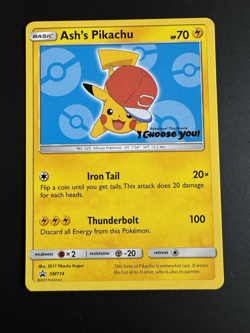 Ash's Pikachu - SM114 - Pokemon Card - I Choose You - Promo Black Star Sm114 - Image 1