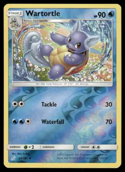 Pokemon Cards Wartortle 24/181 Reverse Holo Team Up Sun & Moon NM - Image 1