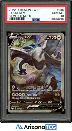 Pokemon 2022 Lugia V 186/195 Alt Art Silver Tempest GEM MINT PSA 10 - Image 1
