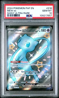 Mew EX 216/091 PSA 10 Gem Mint PAF EN-Paldean Fates Shiny Ultra Rare Pokemon - Image 1