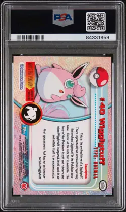 1999 Topps Pokemon TV 40 Wigglytuff Rainbow Holo - PSA 7 - Image 2
