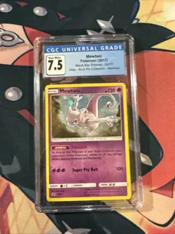 2017 Pokemon Sun & Moon Black Star Promo Mewtwo #SM77 Holo CGC 7.5 - Image 1