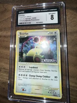 Pokemon TCG Snorlax Call of Legends 33/95 Prerelease CGC 8 NM-MT Fast Ship - Image 2