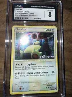 Pokemon TCG Snorlax Call of Legends 33/95 Prerelease CGC 8 NM-MT Fast Ship - Image 3