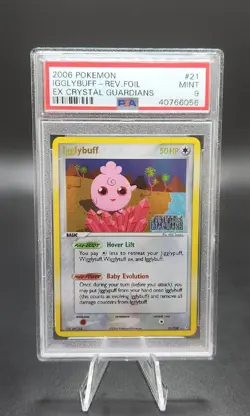 Pokemon Igglybuff EX Crystal Guardians Reverse Rev Rare Foil #21 PSA 9 Mint - Image 1